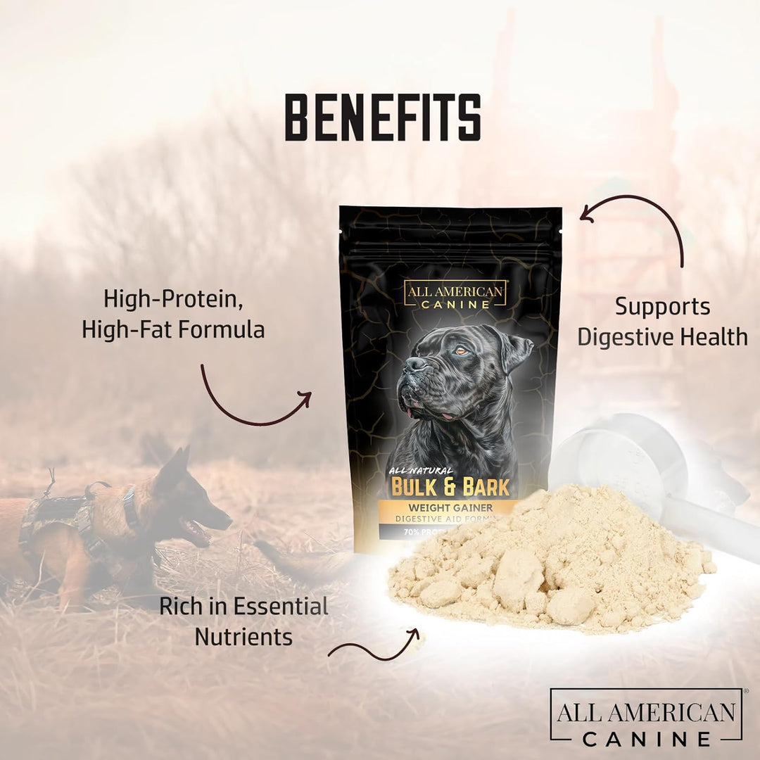 Bulk &amp; Bark Weight Gainer + Digestive Aid Food Topper