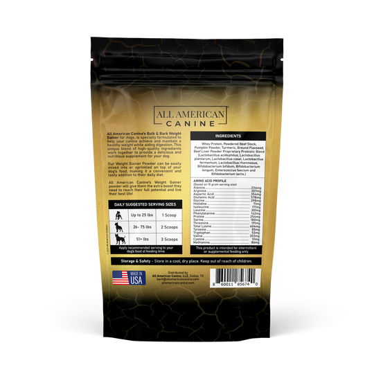 Bulk &amp; Bark Weight Gainer + Digestive Aid Food Topper